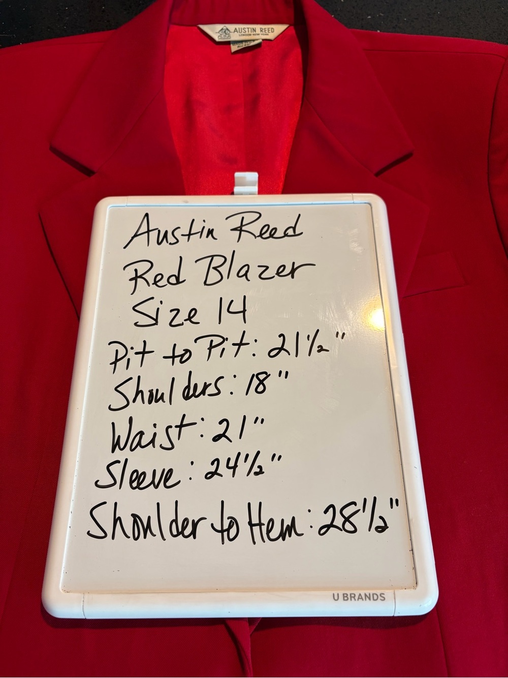Austin Reed Bright Red Single-Button Blazer - Picture 8 of 9